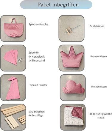 Дитячий намет-тіпі з килимком, подушкою та м'ячами - ігровий намет для дитячої кімнати (полуниця)