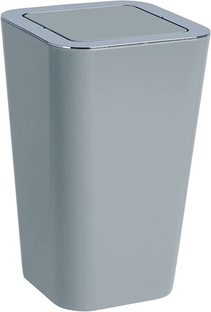 Відро з поворотною кришкою WENKO Candy Grey-Контейнер для відходів з поворотною кришкою місткість 6 л, полістирол, 18 x 28,5 x 18 см