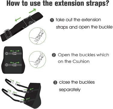 Подушка для спини Feagar для офісного крісла та дивана | Підтримка спини для офісу та дому, чорна