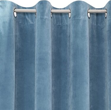 РІА завіса оксамит оксамит М'яка стрічка для завивки, стильна, елегантна, гламурна, для спальні, вітальні, вітальні, (10 петель, 140x250 см, синя)