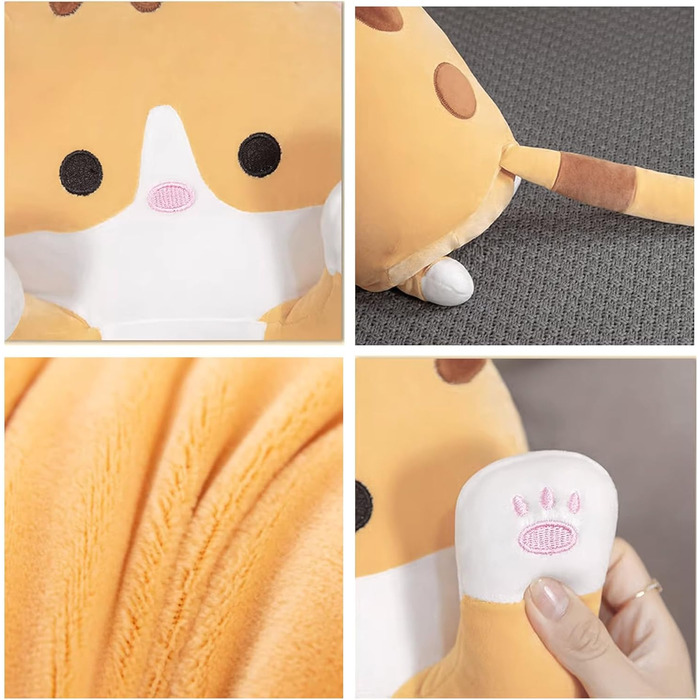 Подушка для сну Bobomon XXL Kawaii Plush Cat Side (50см, сіра, 130см)