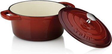 Сковорода Kela 11942 з кришкою, чавунна, з емалевим покриттям, з високою термостійкістю, Індукційна, 6 л, овальна, Calido (Червона, для запікання, 2,5 л)