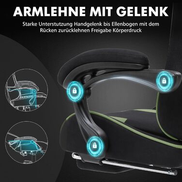 Ігровий крісло GTPLAYER з масажем, підніжка, підголовник, поперекова подушка, оббивка з тканини, білий/зелений