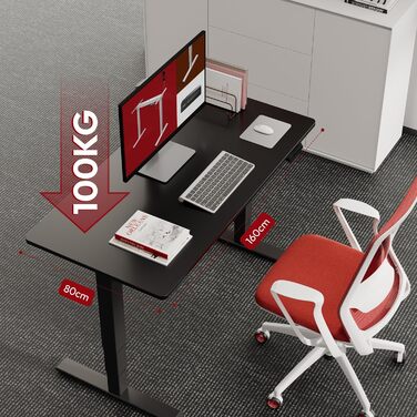 Регульований стіл Sanodesk 160x80 см, білий+ahron, електричний, ергономічний, з двомоторним підйомником