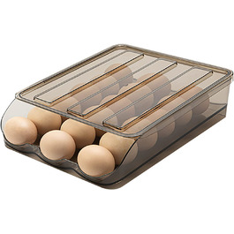 Контейнер для яєць для холодильника Автоматичний тримач для яєць в рулонах для холодильника, ящик для зберігання яєць з кришкою, місце для зберігання курячих яєць