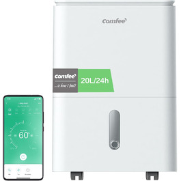 Зволожувач повітря COMFEE 12 л/день, для приміщень до 20 м², автоматична відтавання, блокування дітей, тиха робота, екологічний фреон R290, CDDOE-12DEN7-QA3(EU)