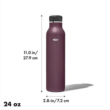 OXO Strive Ізольована пляшка для води зі стандартним носиком, 473 мл, фіолетовий гранат