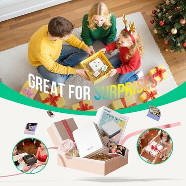 Портативний міні-принтер Nelko PP01 для фотографій з телефону. 20 листів паперу, принтер-наклейка, для iOS & Android, білий