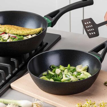 Гриль-сковорода Chefkoch від Fackelmann: антипригарне покриття, діаметр 28 см, з переробленого алюмінію, для всіх плит, сумісна з духовкою