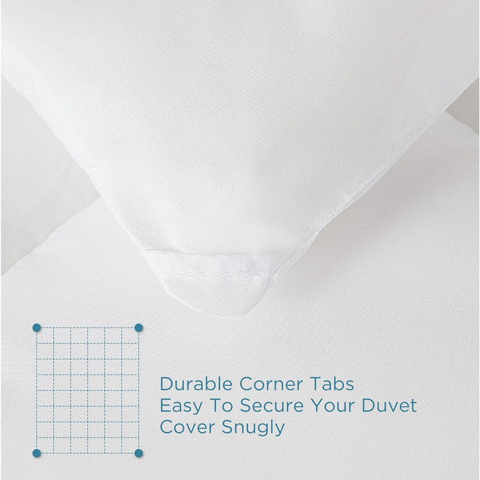 Ковдра BEDSURE 135x200 см - чотирисезонна, стегане покриття, сертифікат Oeko-Tex, білий колір, для алергіків, 300 GSM