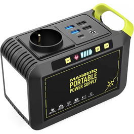 Портативна електростанція MARBERO M82 88Wh: Сонячний генератор з LED ліхтариком, 230V AC, 120W, для кемпінгу, подорожей, дому та надзвичайних ситуацій