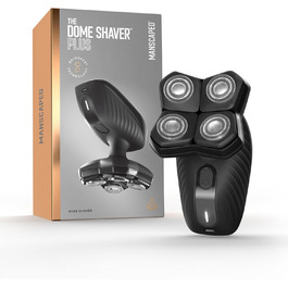 Електробритва MANSCAPED The Dome Shaver Plus для голови чоловіча, водонепроникна, 4 подвійні ротаційні леза, SkinSafe та FlexAdjust технології, USB-C зарядка, знімний магнітний блок лез