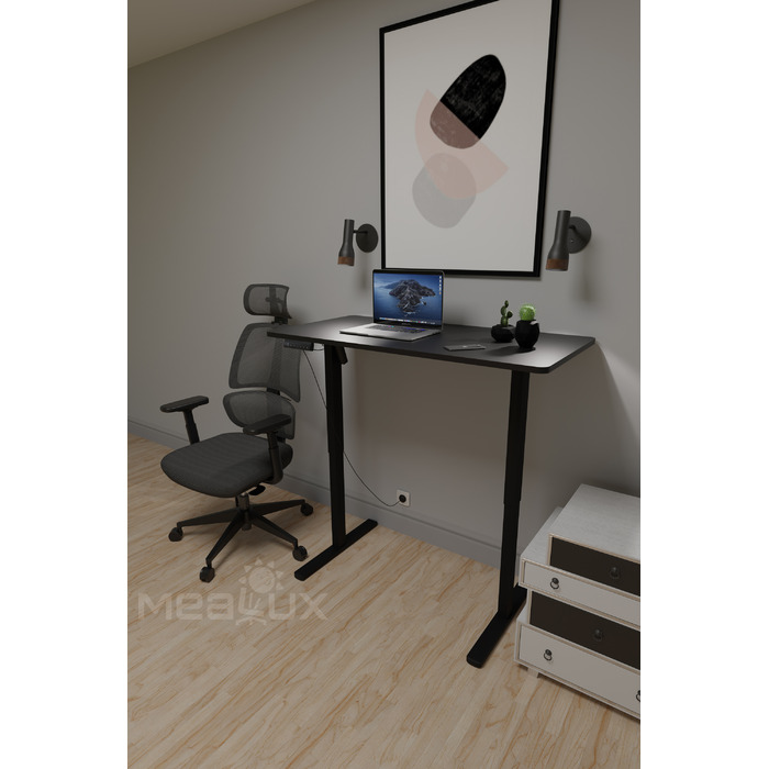 Комплект Mealux PowerDesk Lite Black + Leo Air Plus Black (арт. EVO-201 Lite B/B +Y 546 KB)