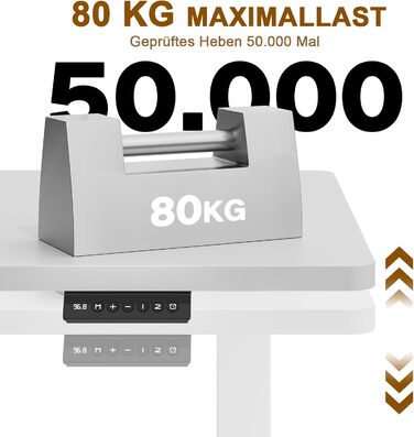 Електричний стіл Flamaker з регулюванням висоти, білий, 160x60 см, для роботи сидячи та стоячи, комп'ютерний стіл з пам'яттю положень