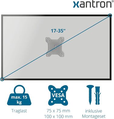 Кріплення для монітора Xantron PRO-GS100 - регульоване, для моніторів 17-35 дюймів, VESA 75x75/100x100, з Quick Release, для будь-якого столу