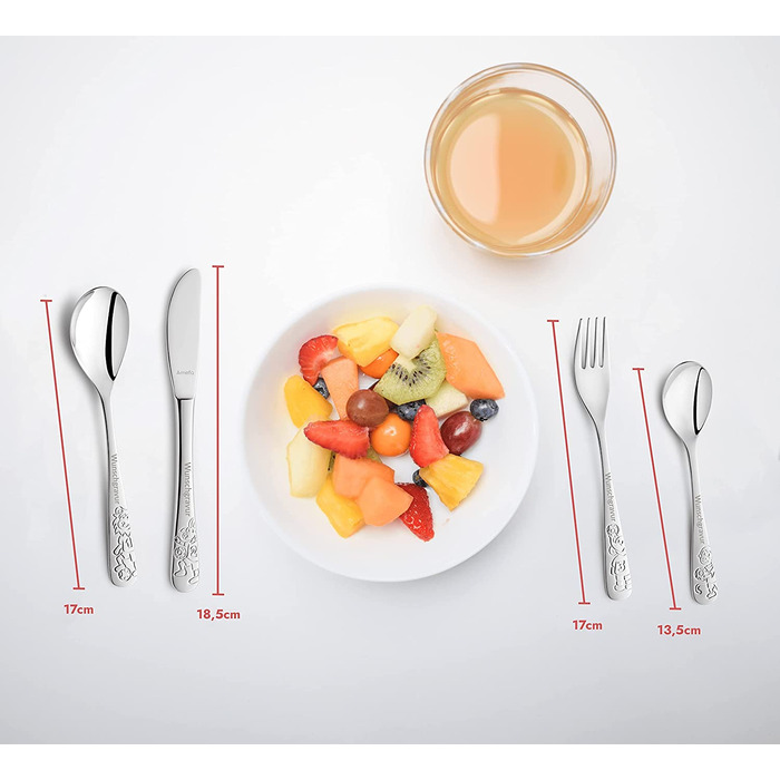 Дитячий столовий набір Ballfreunde з гравіюванням імені - унікальний дитячий столовий набір з гравіюванням, персоналізований хрещення для хлопчика/дівчинки, персоналізований столовий прилад, персоналізовані подарунки для дітей (4 шт.)