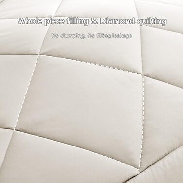 Ковдра CozyLux 200x200 см для всіх сезонів, ковдра з мікрофібри 300gsm, дихаюча ковдра, білий/бежевий (155x220 см)