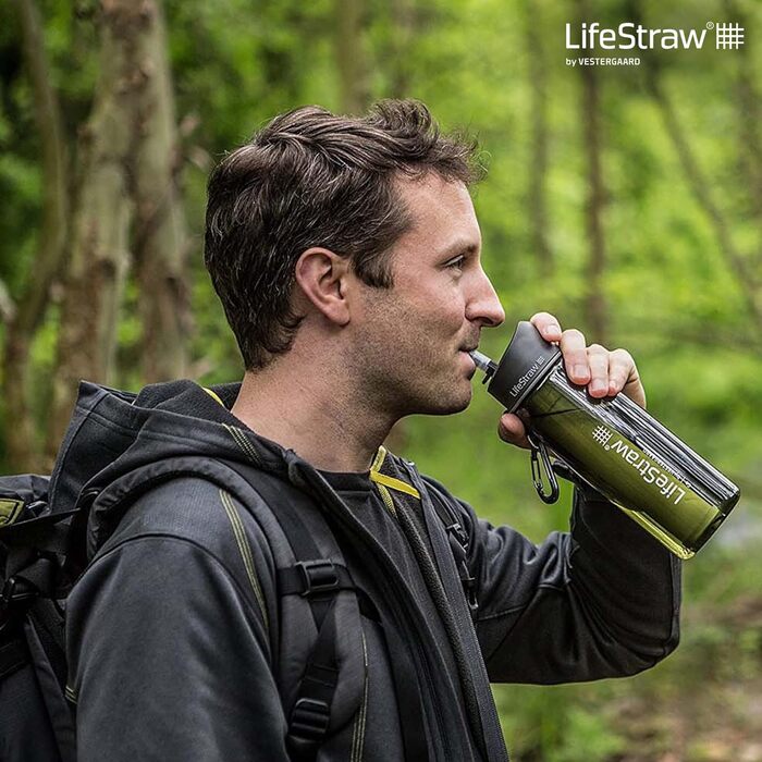 Багаторазова пляшка для води LifeStraw Go 2 з вбудованим (2-ступінчастим) зеленим фільтром, зелена, 2-ступінчаста багаторазова пляшка для води M LifeStraw Go з вбудованим фільтром (2-ступінчаста) зелена