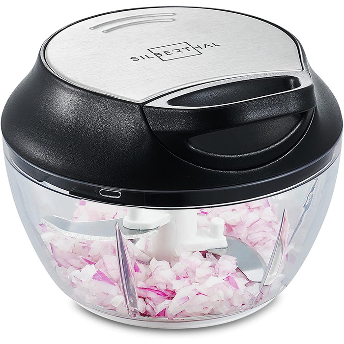 SILBERTHAL Овочевий слайсер-мандоліна V-подібний – з насадками – гостре лезо – компактне зберігання. Підходить для овочів, цибулі та інших продуктів.