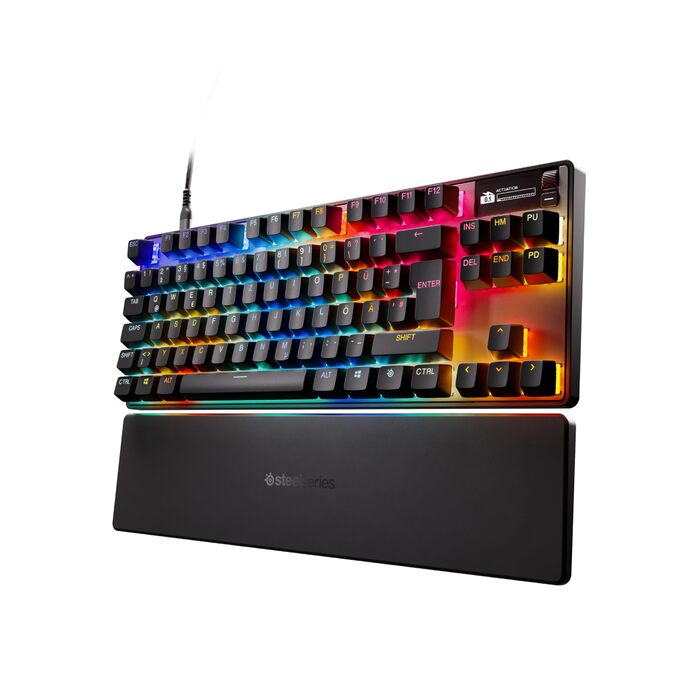 Клавіатура SteelSeries Apex Pro TKL Gen 3 - ігрова, механічна, TKL, Hall Effect, OmniPoint 3.0, German QWERTZ, чорна