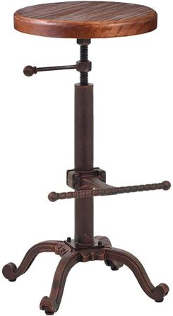 Табурет Topower для кухні в стилі ретро/вінтаж, з дерева, поворотний, регульована висота (мідний)