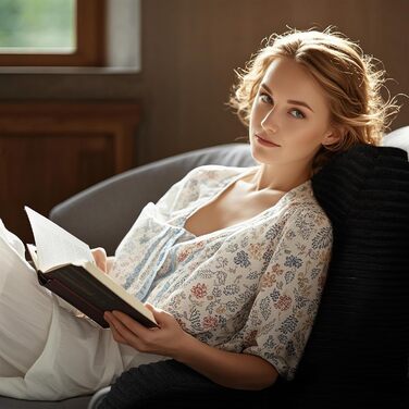 Підлогове крісло-мішок для читання у ліжку, доросле, з піною з пам'яті, чорне, велике