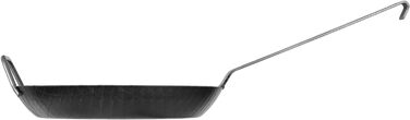 Кована сковорода Ø 32 см, високий обідок, ручка-гачок, ручка-стійка, в т.ч. шпатель гофроване тиснення