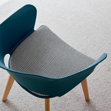 Набір з 8 кухонних стільців GrandCA HOME з масивних дерев'яних ніжок, оббивка, зелений (Lago Blu-n)