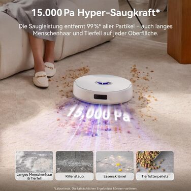 Робот-пилосос NARWAL Freo Z10 з функцією миття підлоги, 15000 Па, гаряча вода 75°C, автопорожнення, уникнення перешкод, антизаплутування для шерсті тварин