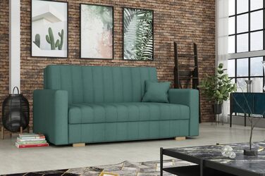 Диван-ліжко Zanzibar I 3-місний м'ятного кольору 153 см з ящиком для білизни та функцією сну | Диван з функцією ліжка