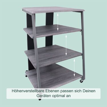 Стеллаж Relaxdays для Hi-Fi апаратури з 4 полицями