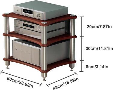 Сумка для аудіо-обладнання HiFi Regal: стійка для AV-медіа, ТВ-стійка, підставка для програвачів (3 яруси, темне дерево)
