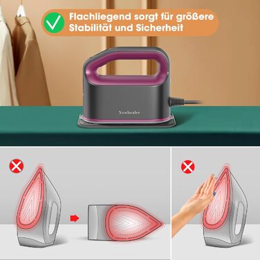 Праска Newbealer: компактна туристична праска, 1200W, 3 режими, швидкий нагрів 45с, зелений/пісочний колір
