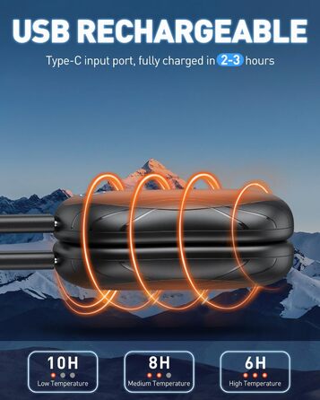 Електричні грілки для рук Cnkeeo 2 шт. з роздільним магнітним з'єднанням, Powerbank USB, 3 режими нагріву, для активного відпочинку, риболовлі, полювання, чорно-білі (чорний)