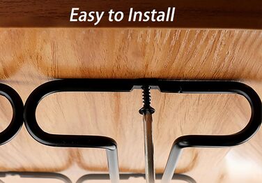 Настінна полиця для келихів GeLive, 2 шт., чорна, 17.8 см (7.3 дюйми)