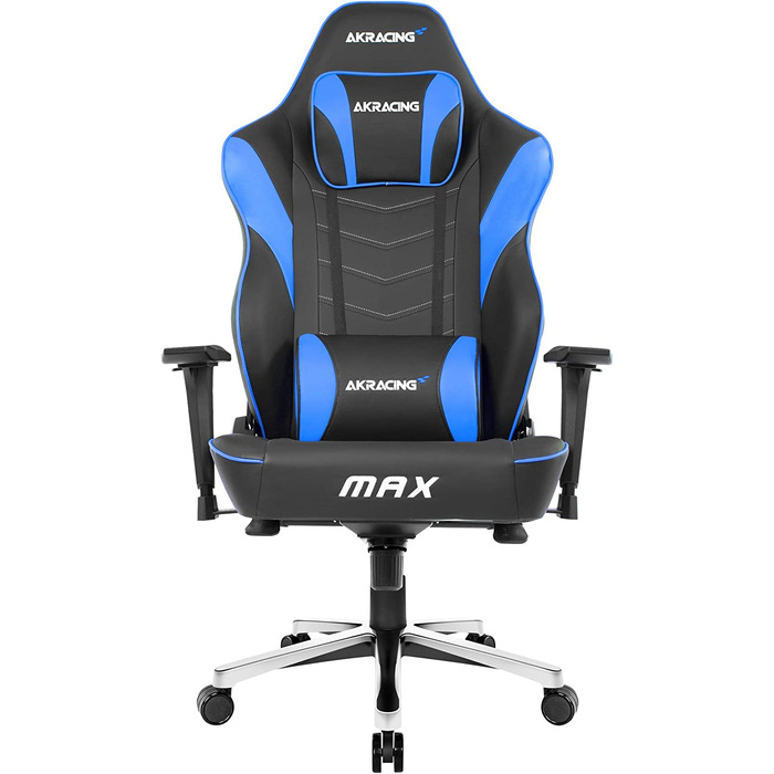 Ігрове крісло AKRacing Master Max, штучна шкіра PU, гарантія 5 років (чорний/синій)