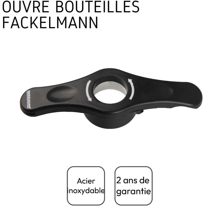 Відкривачка FACKELMANN 4в1, чорна, пластикова, бл. 14,5 см