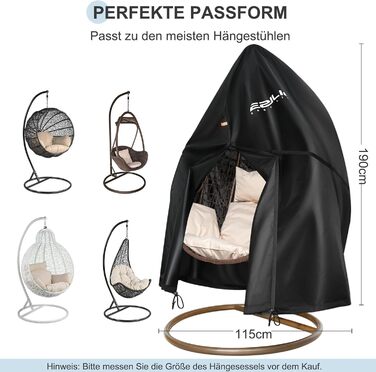 Чохол для гамака, 420D Oxford, водонепроникний, з блискавкою та шнурком, 190x115 см