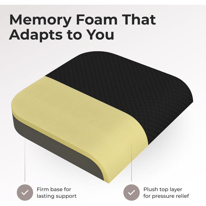 Велике сидіння Kolbs з плюшевого велюру | X-Large Memory Foam для офісного крісла, килимок для підлоги | Килимок для зняття болю в спині та куприку, з ручкою (дуже великий)