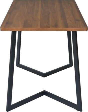 Обідній стіл Merax 140x80 см з імітацією мармуру, для 4-6 осіб, металевий каркас, регульовані ніжки, білий/чорний