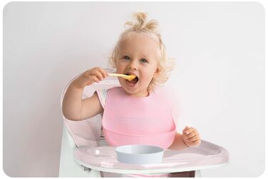 Дитячий стільчик для годування Ricokids 3 в 1, від 6 місяців, з регулюванням висоти, з підносом, безпечний, складний, бежевий (рожевий)