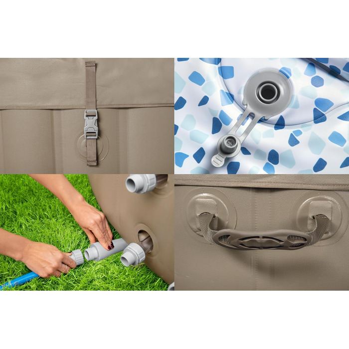 Надувний гідромасажний басейн-джакузі Bestway Lay-Z-Spa AirJet Palm Springs з LED-підсвіткою на 6 осіб, 196 x 66 см