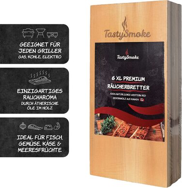 Гриль-дошки з червоного кедрового дерева TastySmoke Premium, 6 шт.