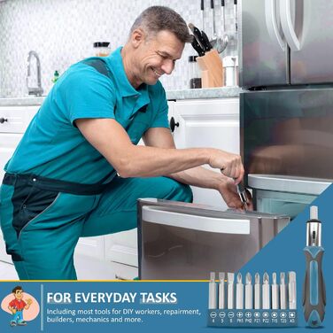 Набір інструментів Sundpey 148 предметів в кейсі: універсальний набір для дому та ремонту з викрутками, ключами, плоскогубцями та тестером напруги (синій)