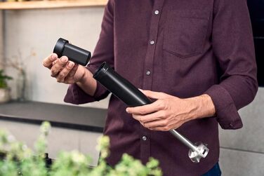 ZWILLING XTEND Бездротовий занурювальний блендер, стартовий набір з акумулятором та зарядною станцією, BLDC-двигун, 110 Вт, міксер з чашею, чорний