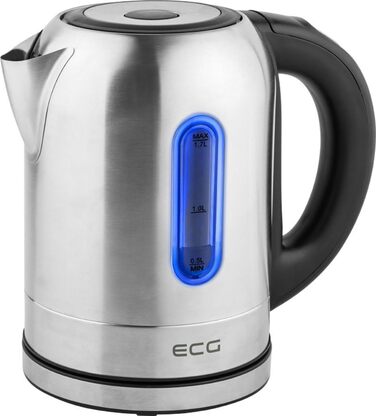 Електрочайник ECG RK 1785 Colore, 1,7 л, нержавійка, підсвічування 5 кольорів
