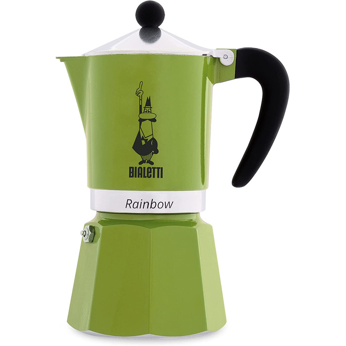 Кавоварка Bialetti Rainbow, алюмінієва, зелена, 6 чашок