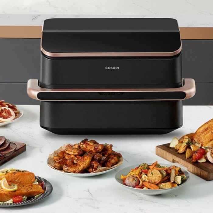 Фритюрниця Cosori Twinfry Chef Edition з двома кошиками, 10 л, Wi-Fi, з силіконовими щипцями