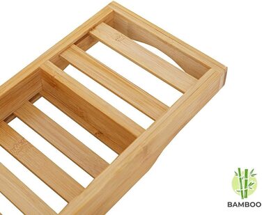 Полиця для ванни Decopatent 70 см з бамбука – підставка для ванни, бамбуковий столик для ванної кімнати