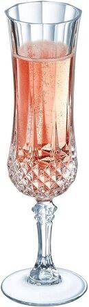 Келихи для коньяку Cristal d'Arques Paris Longchamp, 140 мл, 6 шт., з Kwarx, посилена упаковка, блиск, прозорість, висока міцність, прозорі келихи (шампанські флейти, 14 cl)